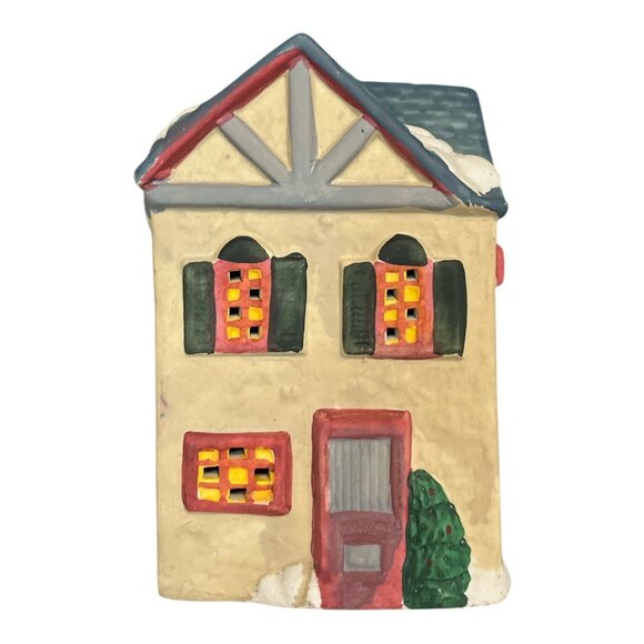 Vintage 1995 Winter Valley Villages Light-Up Ceramic Service Station – Christmas - Picture 3 of 5